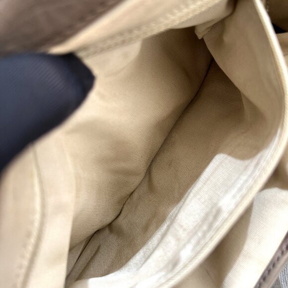 Authentic Chanel Quilted Large Chain Flap Taupe Crossbody Gray-Beige ClutchB0649 - Picture 15 of 16